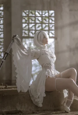 NieR: Automata 2B White Wedding Dress @ Mirror Jiang_ (10 фото)